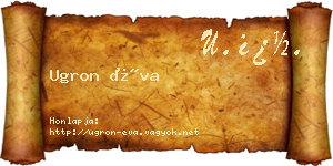 Ugron Éva névjegykártya
